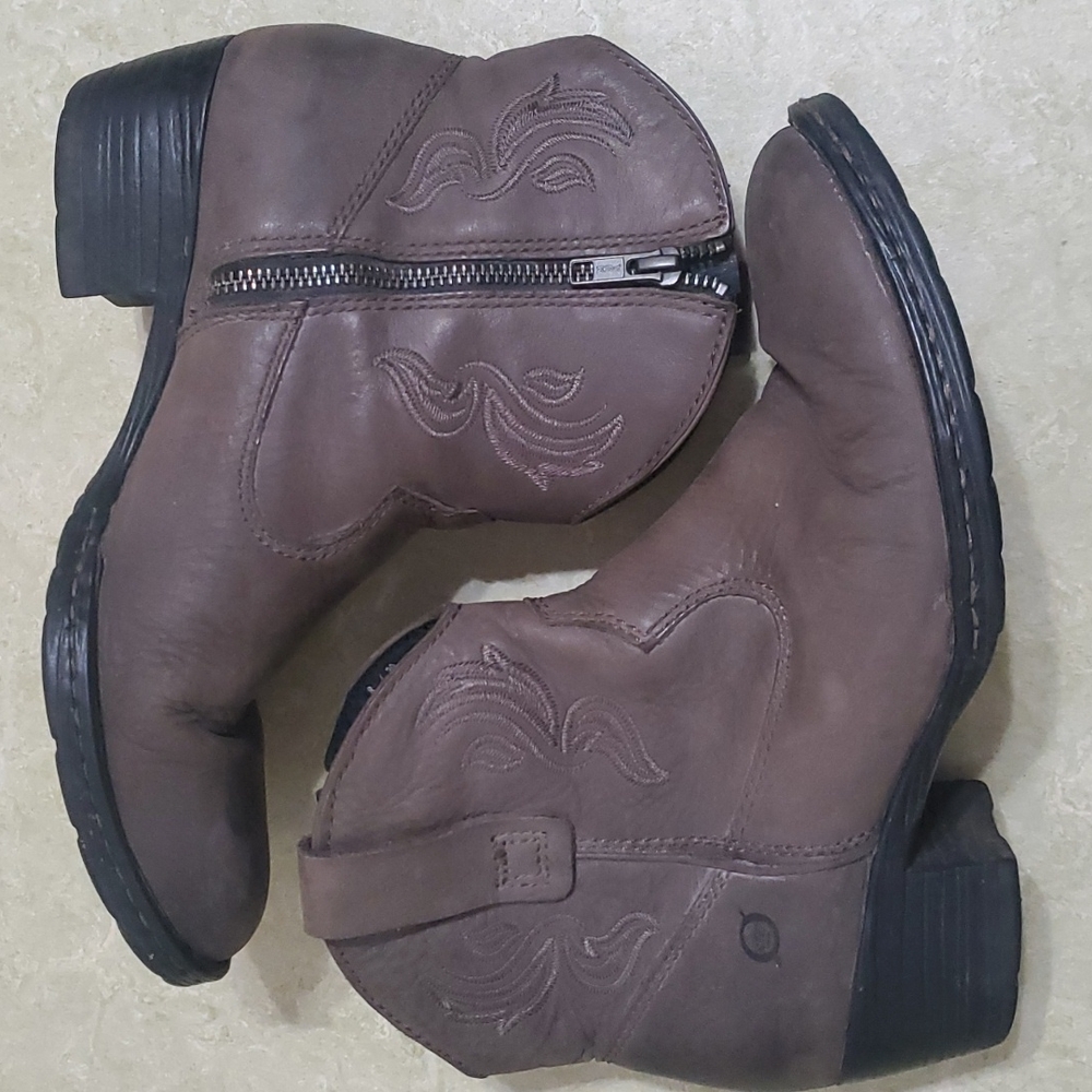 low boots, Børn Riven, grey nubuck leather